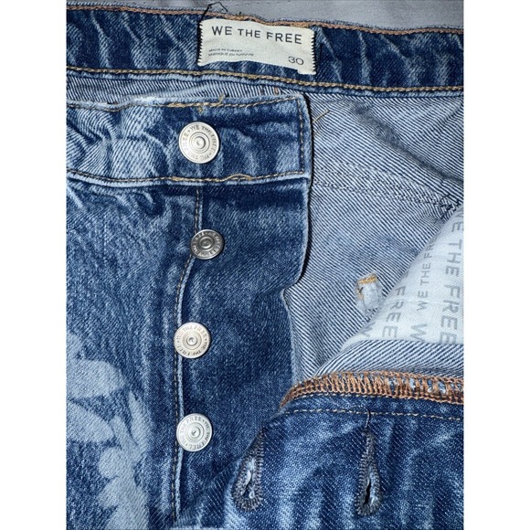 We The Free Good Luck Barrel Printed Jeans Women's Size 30 10 Floral Daisy - Picture 5 of 9